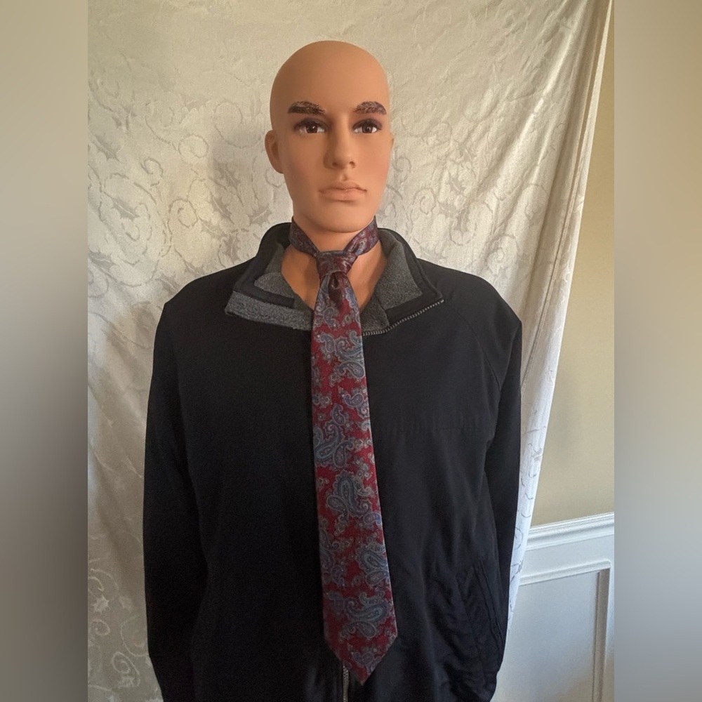 Pierre Cardin Blue and Red Intricately Designed Tie (Good Condition)